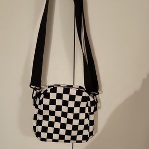 Checkered Black and White Crossbody Bag